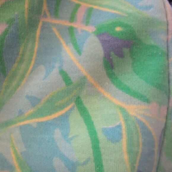 Vintage Women's Floral Bird Print Elastic Waist Shorts - Picture 4 of 5